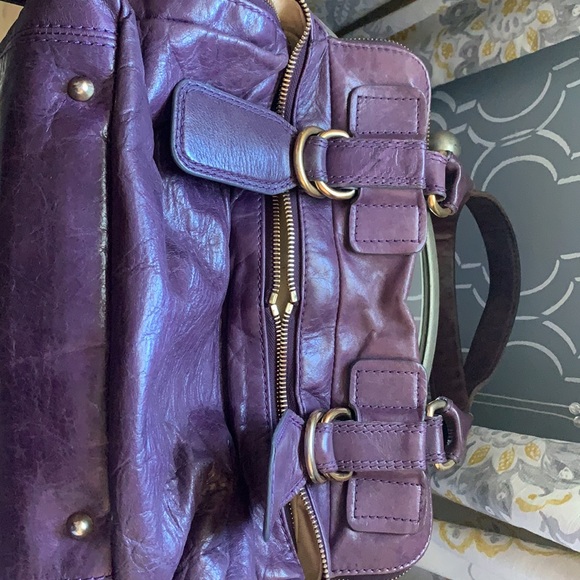 Vintage Chloe Purple Leather Shoulder Bag - Picture 2 of 16